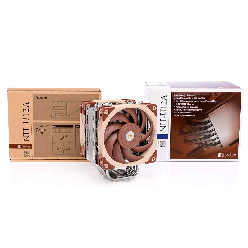 Fan-Cooler Noctua NH-U12A NF-A12x25 PWM, Dual, Premium para CPU (120mm/Marron/22.6 dB) - Imagen 5